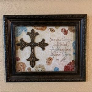 Kirklands Framed Cross Psalm Wall Decor